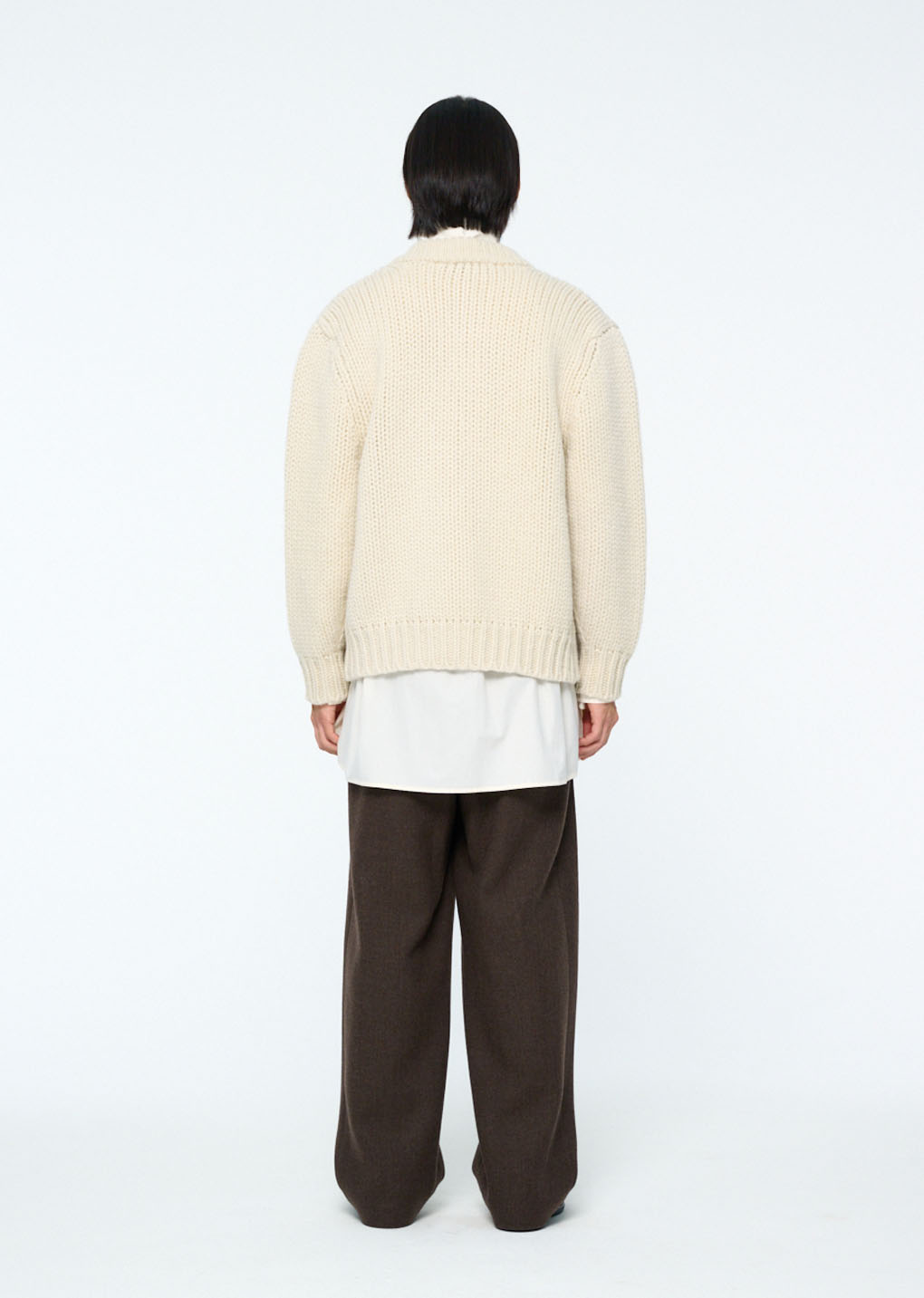 hand knitted cardigan, ecru