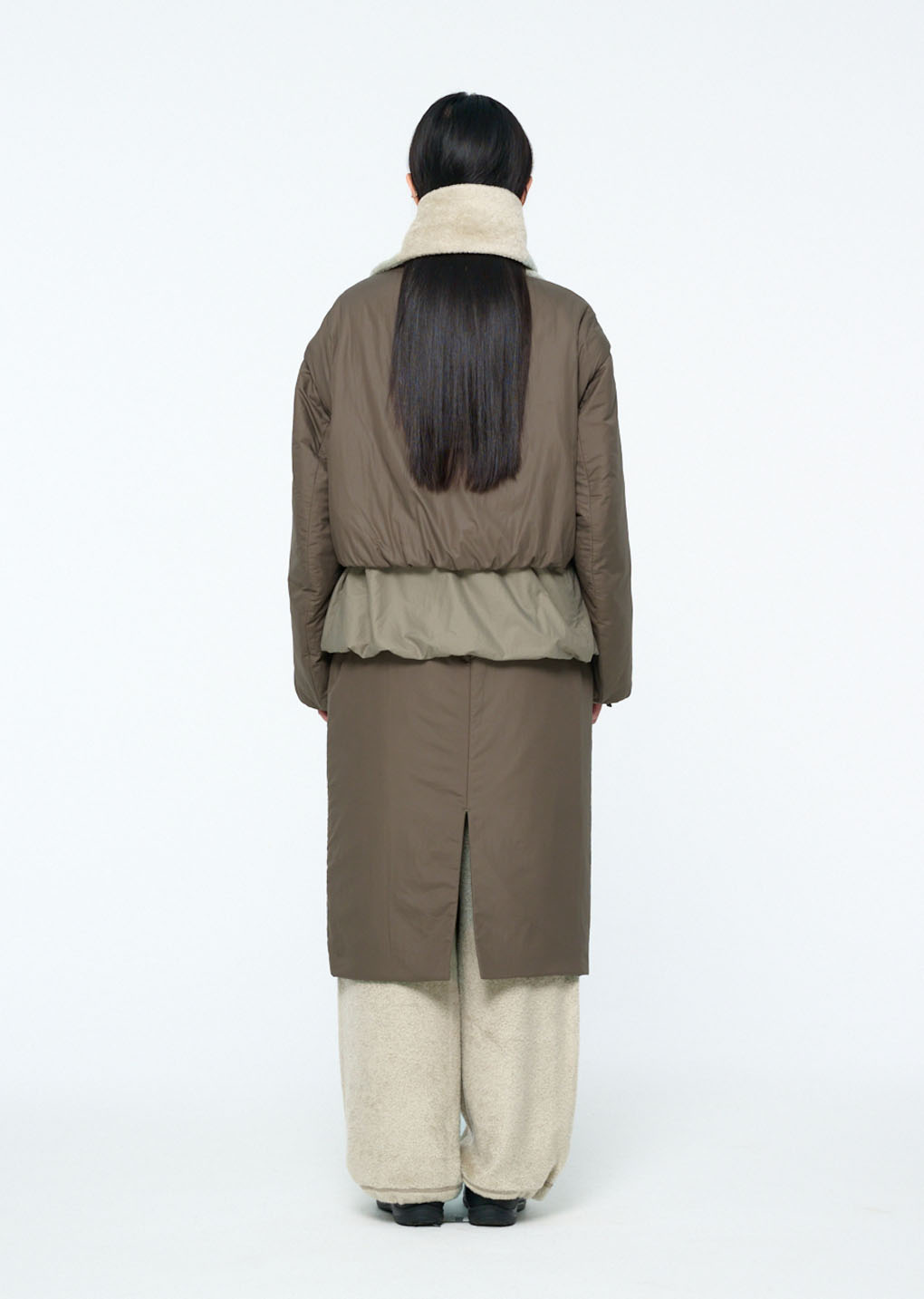 fluffy glove scarf, grey