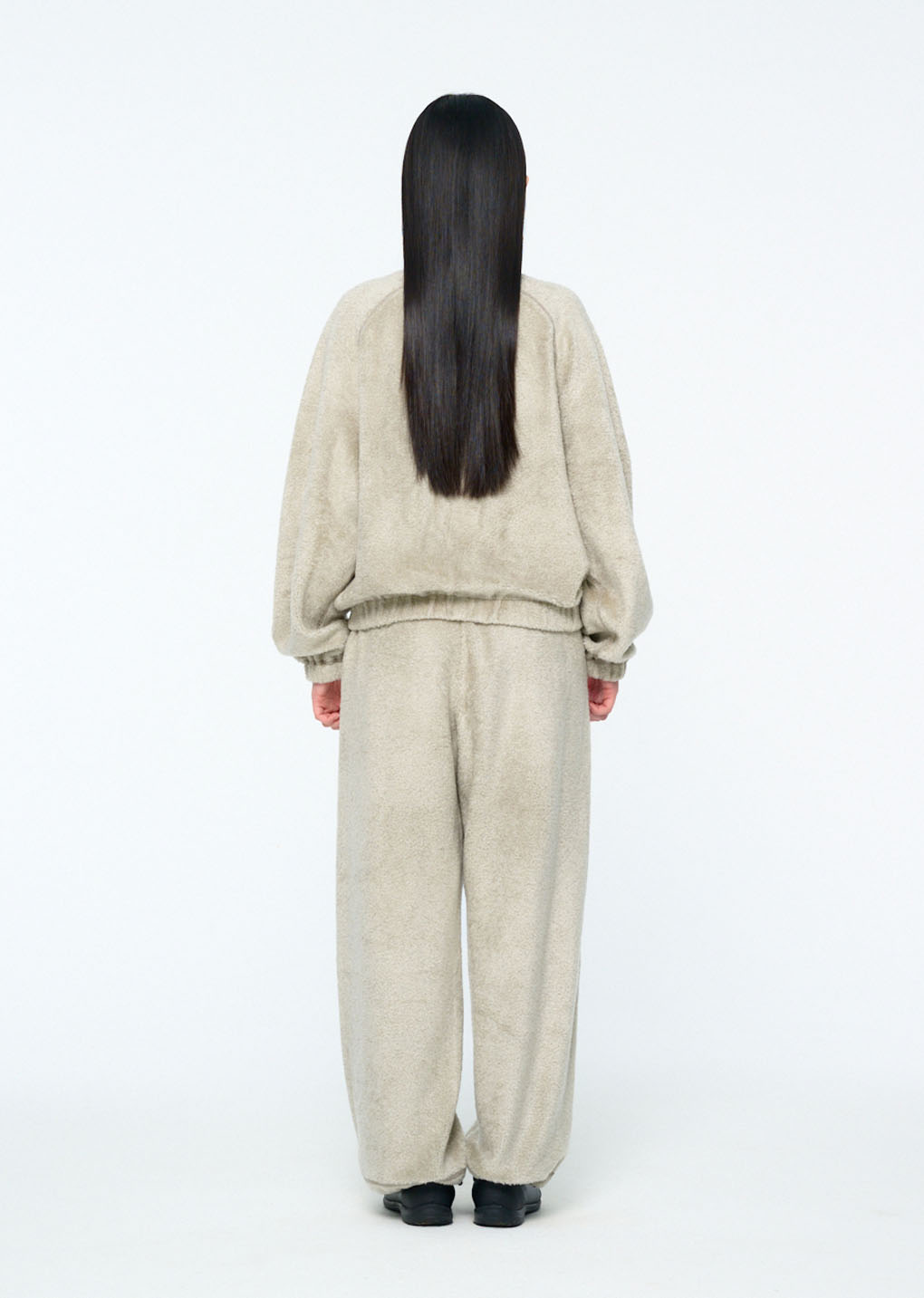 fluffy banding pants, grey