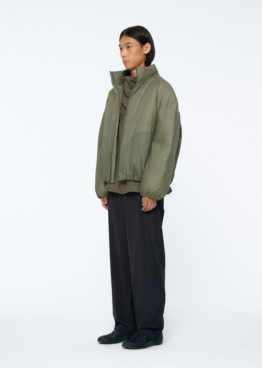 [PRE-ORDER] nylon reversible goose down puffer, khaki