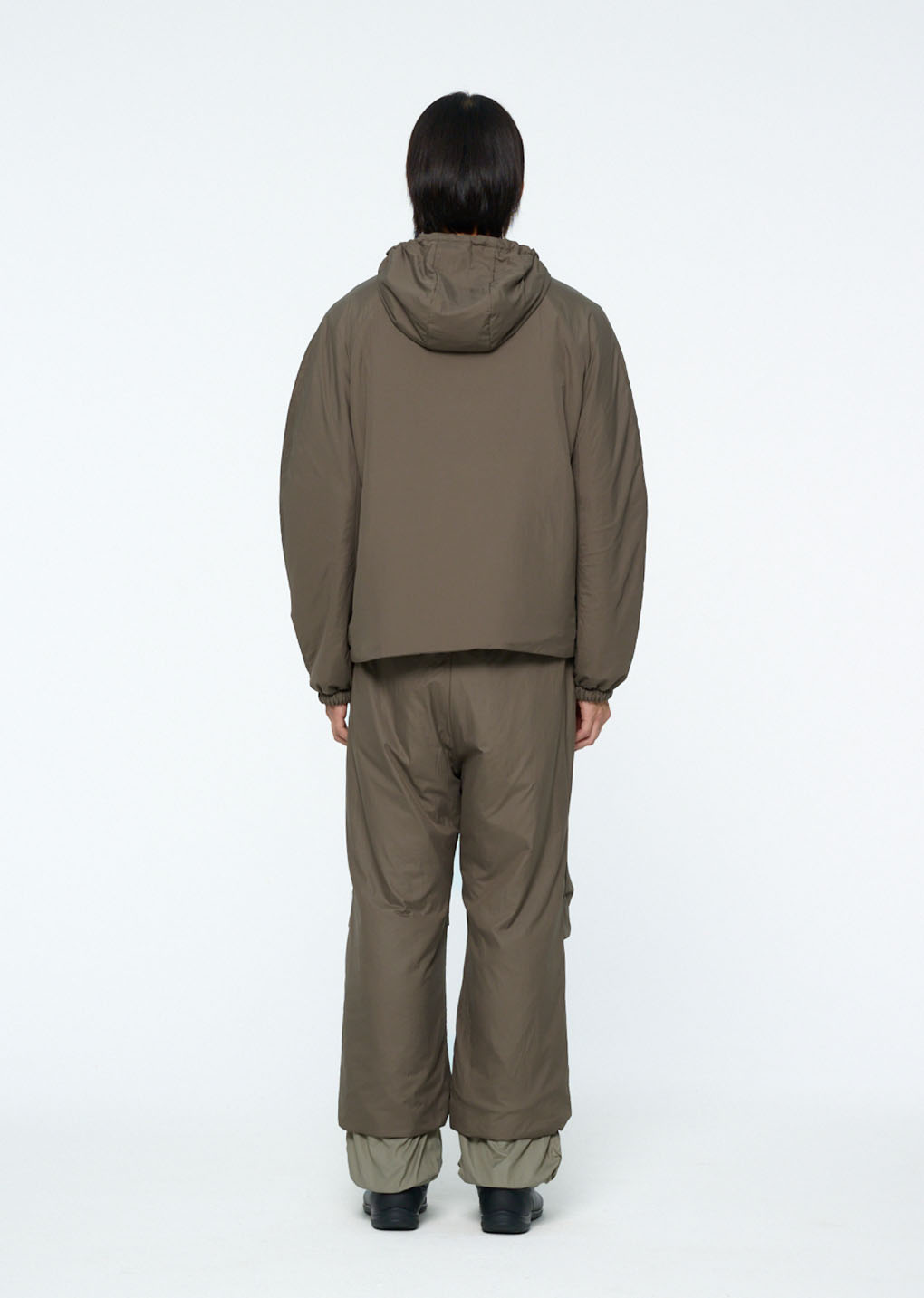 nylon reversible hood jumper, brown