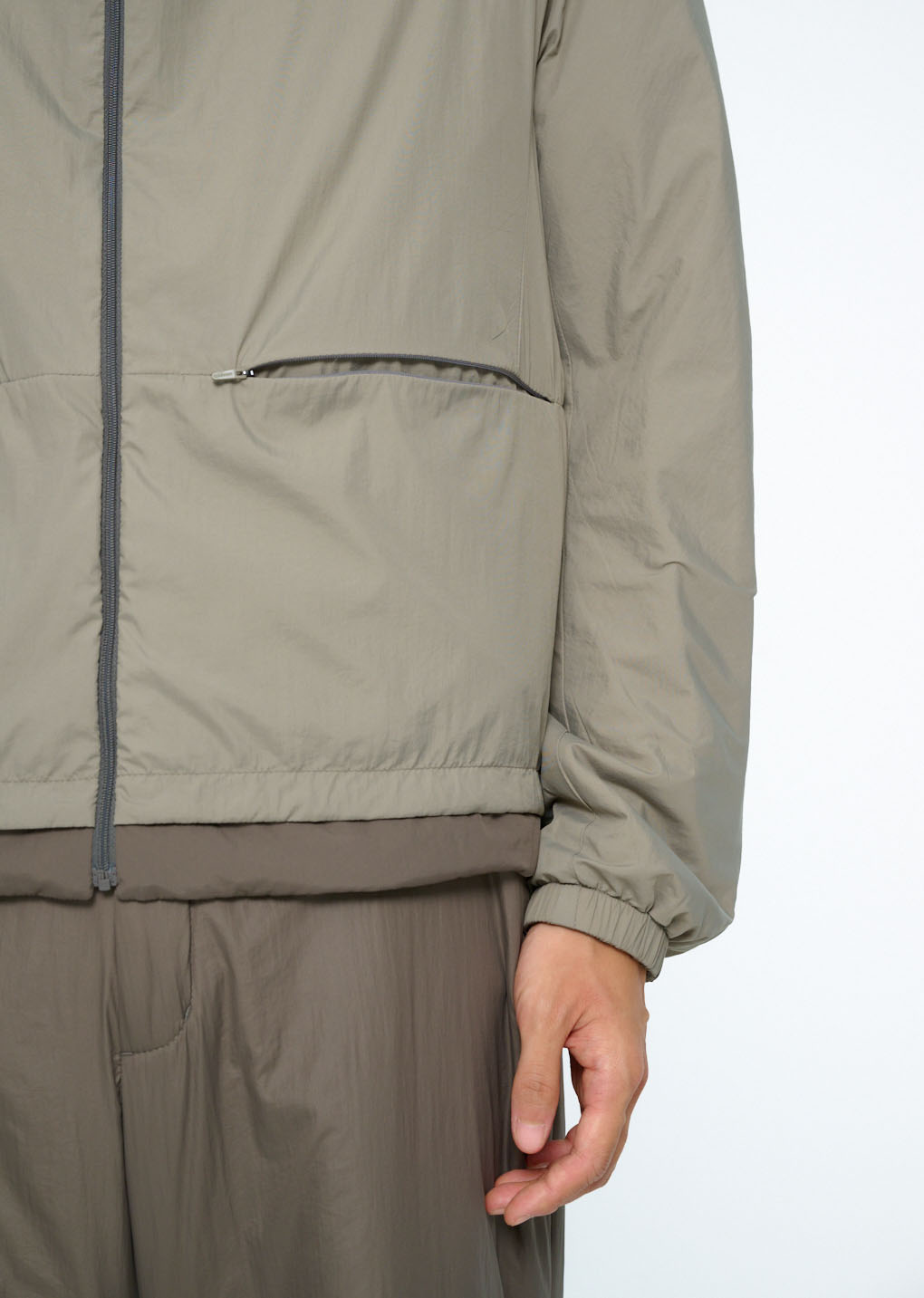 nylon reversible hood jumper, brown