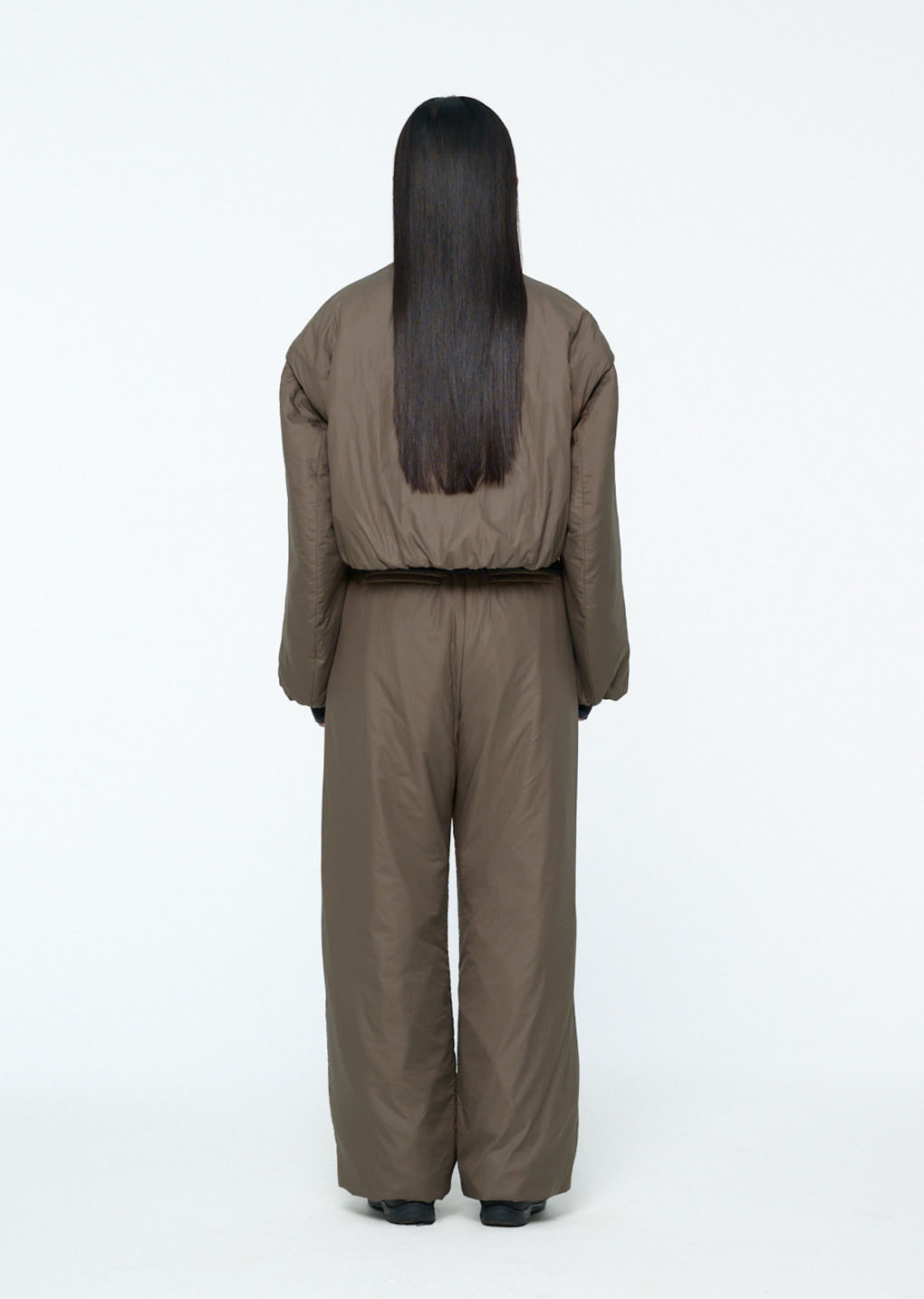 padded volume pants, brown