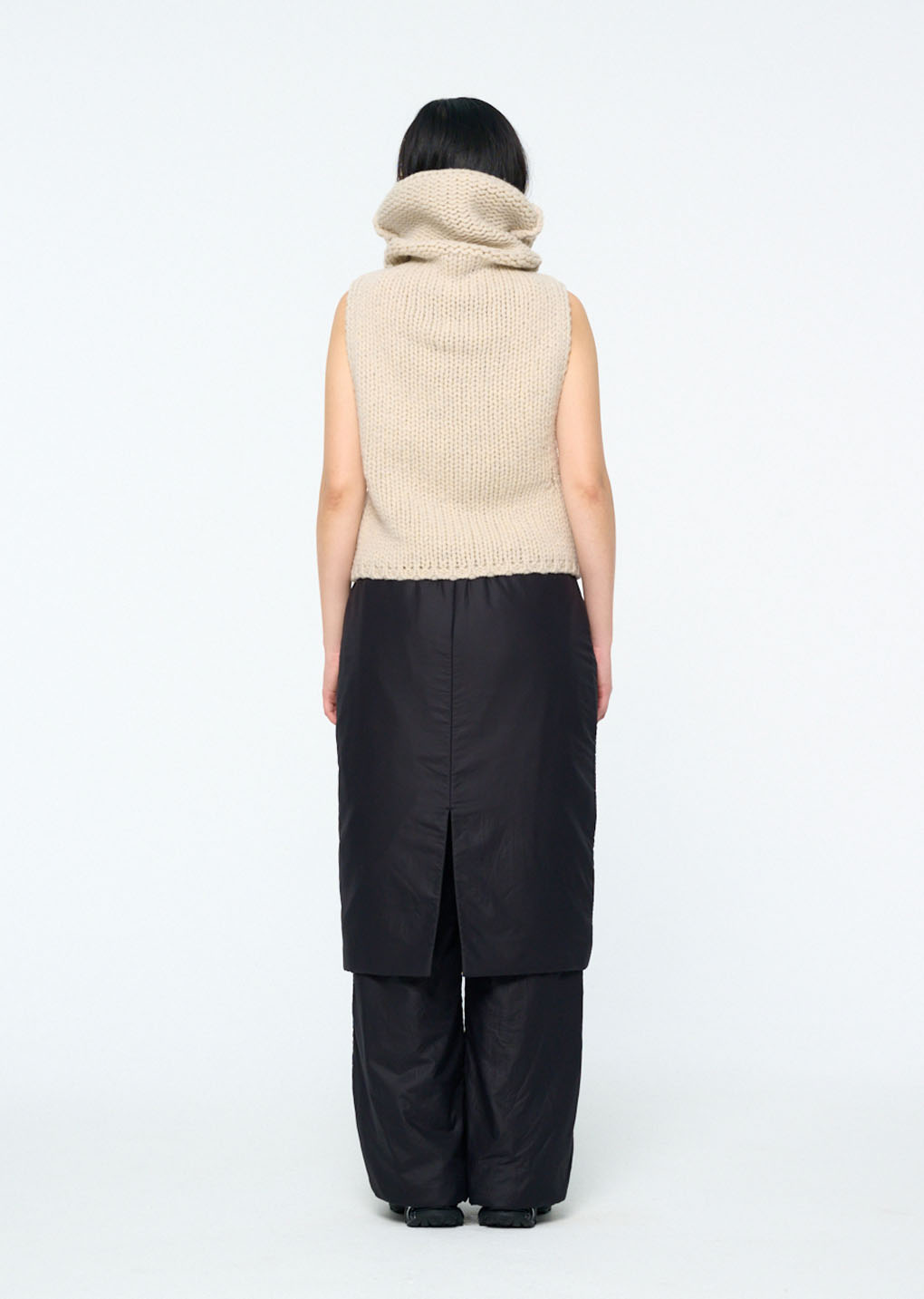 hand knitted vest, ecru