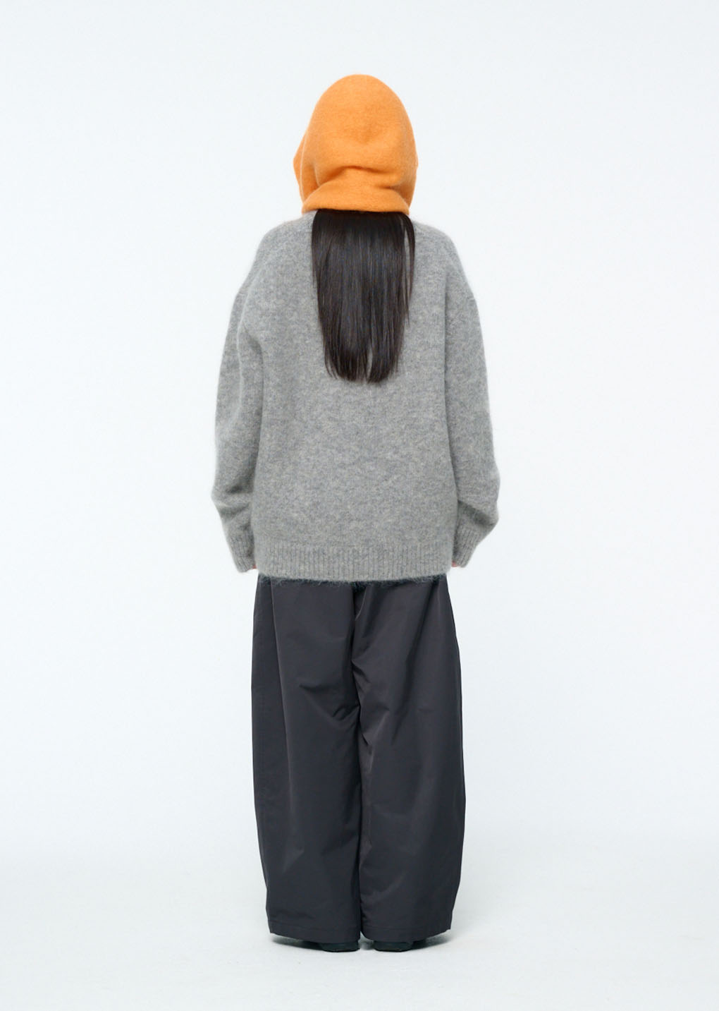 hairy balaclava scarf, orange