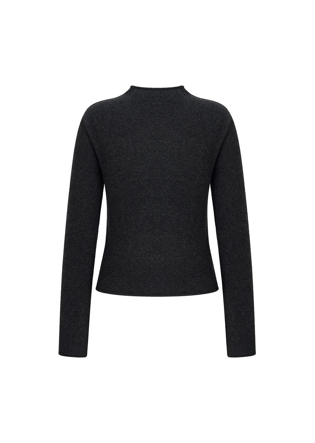 cashmere half neck knit top, charcoal hover