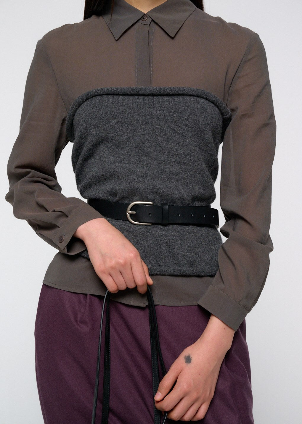 cashmere bandeau snood, melange grey