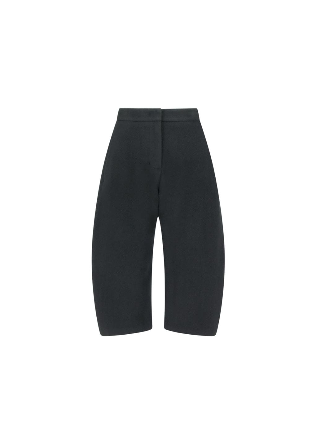 curved culotte pants, black