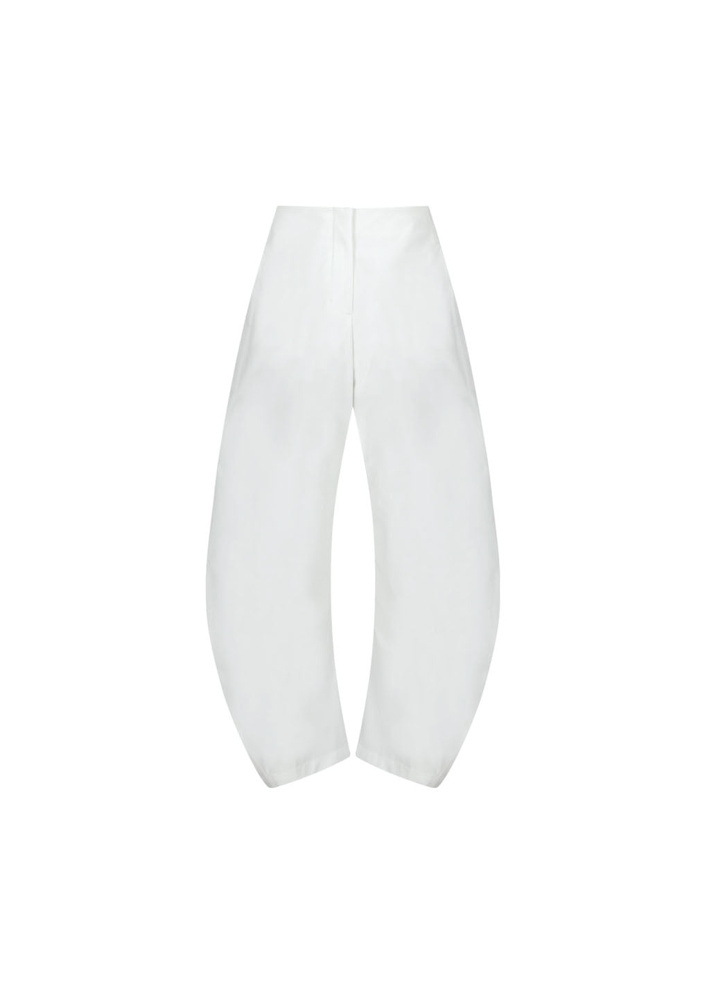 curved silhouette pants, white