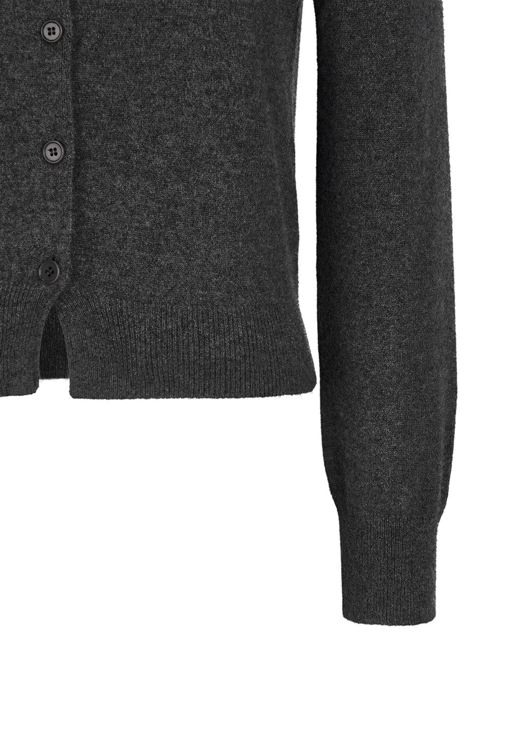 cashmere crewneck cardigan, melange grey