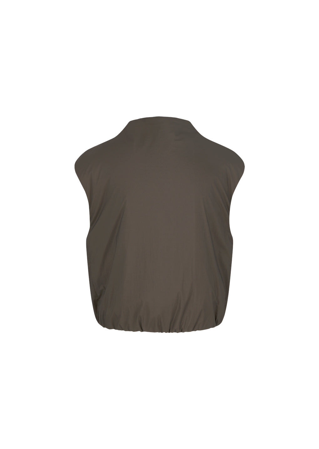 sheer nylon padded vest, brown