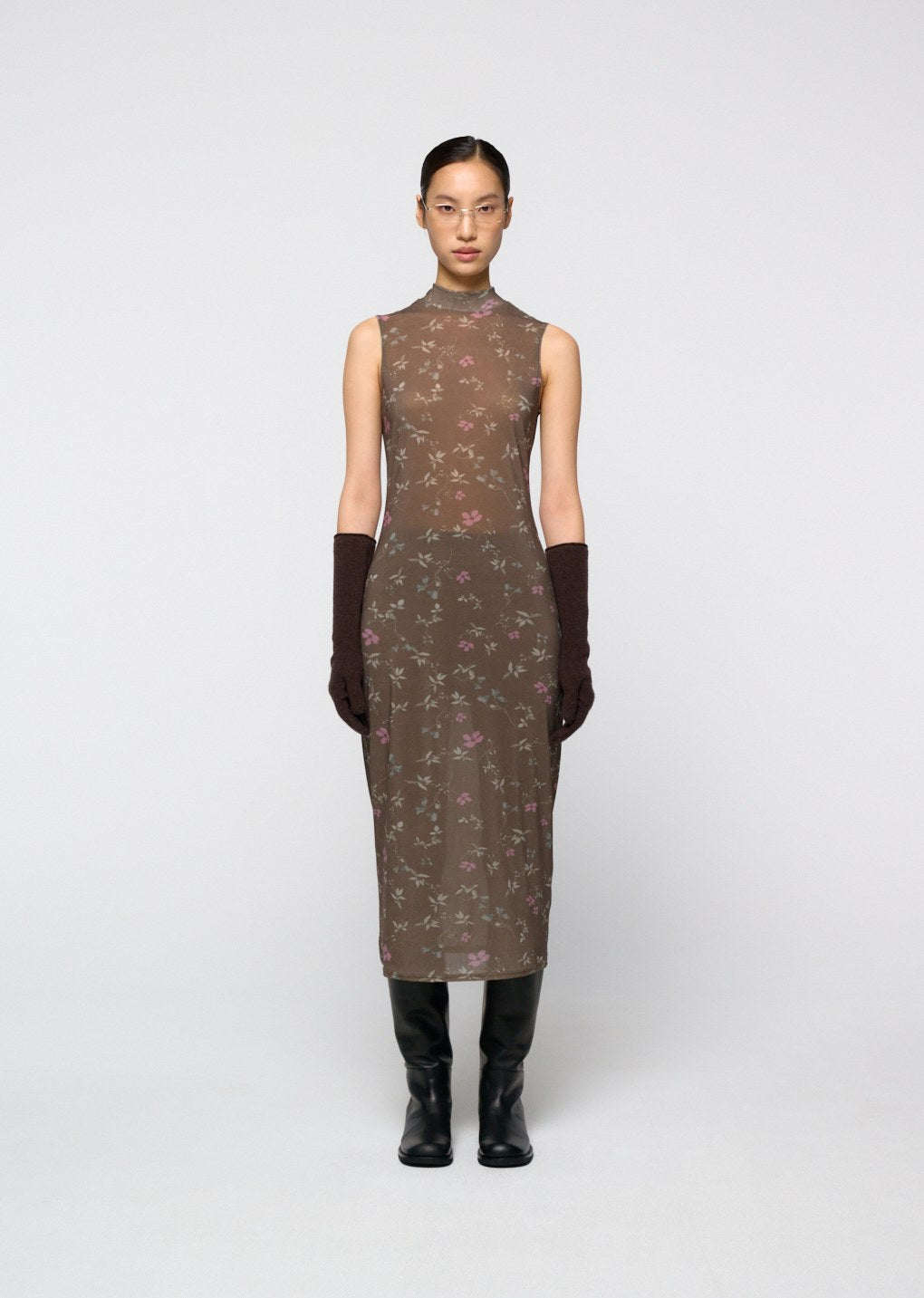 cashmere gloves, brown hover