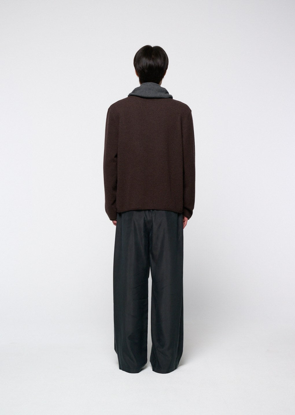 cashmere easy crewneck knit, brown
