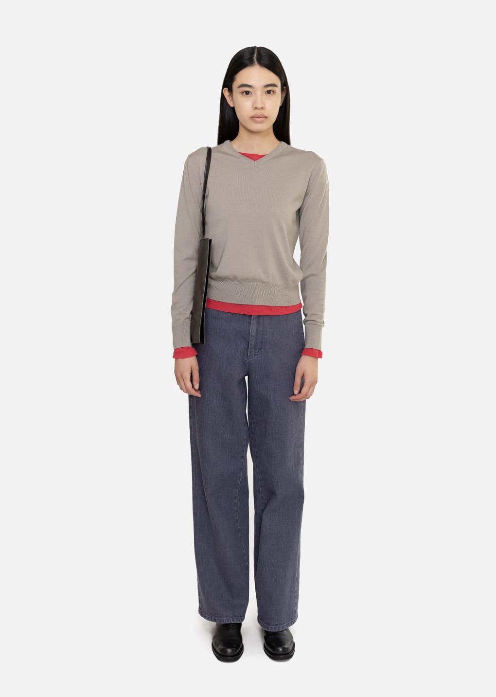flared denim, blue hover