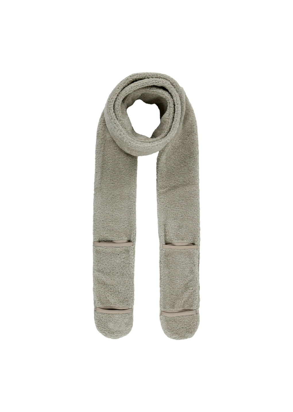 fluffy glove scarf, grey