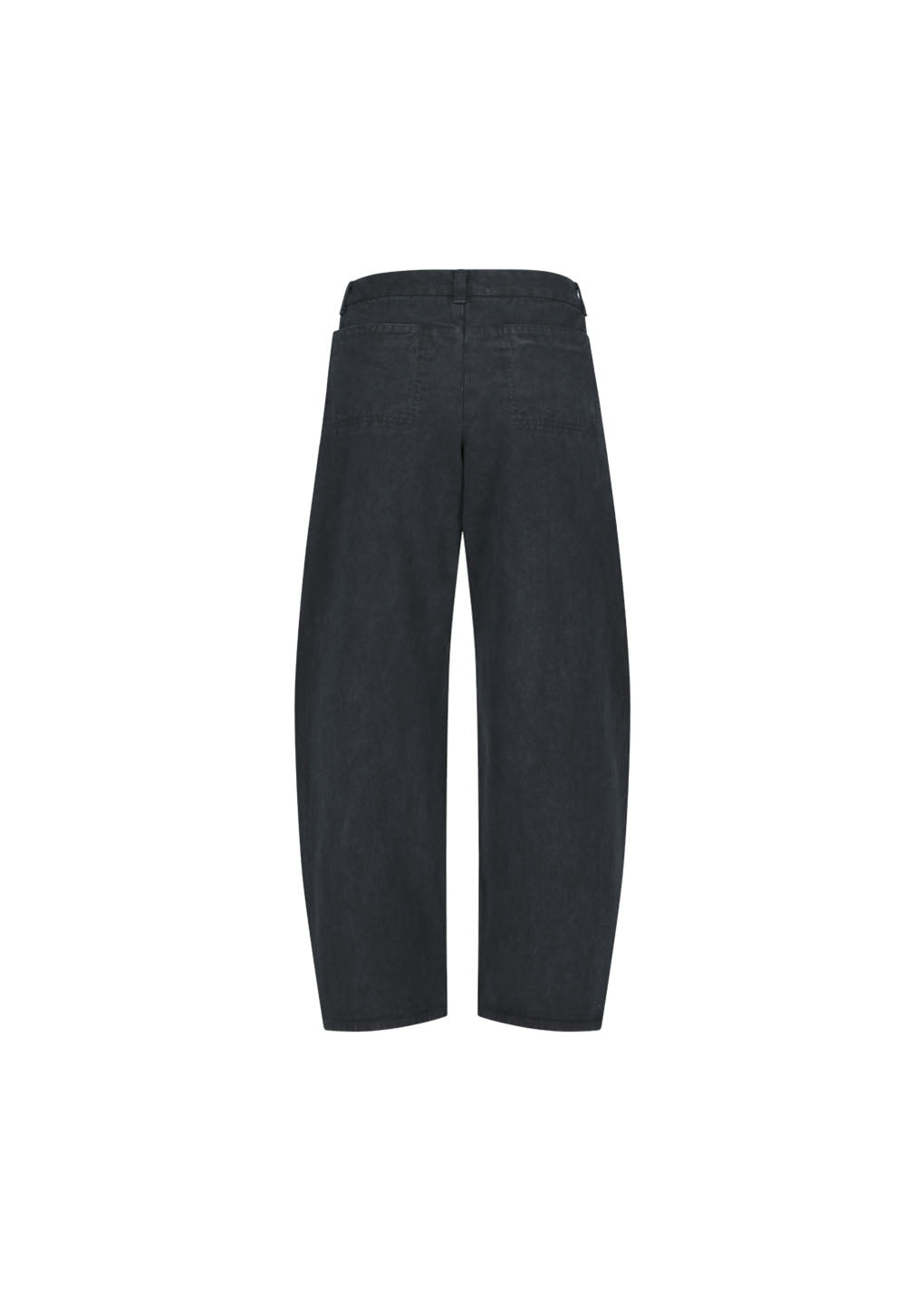 garments dyed curved seam denim, black hover