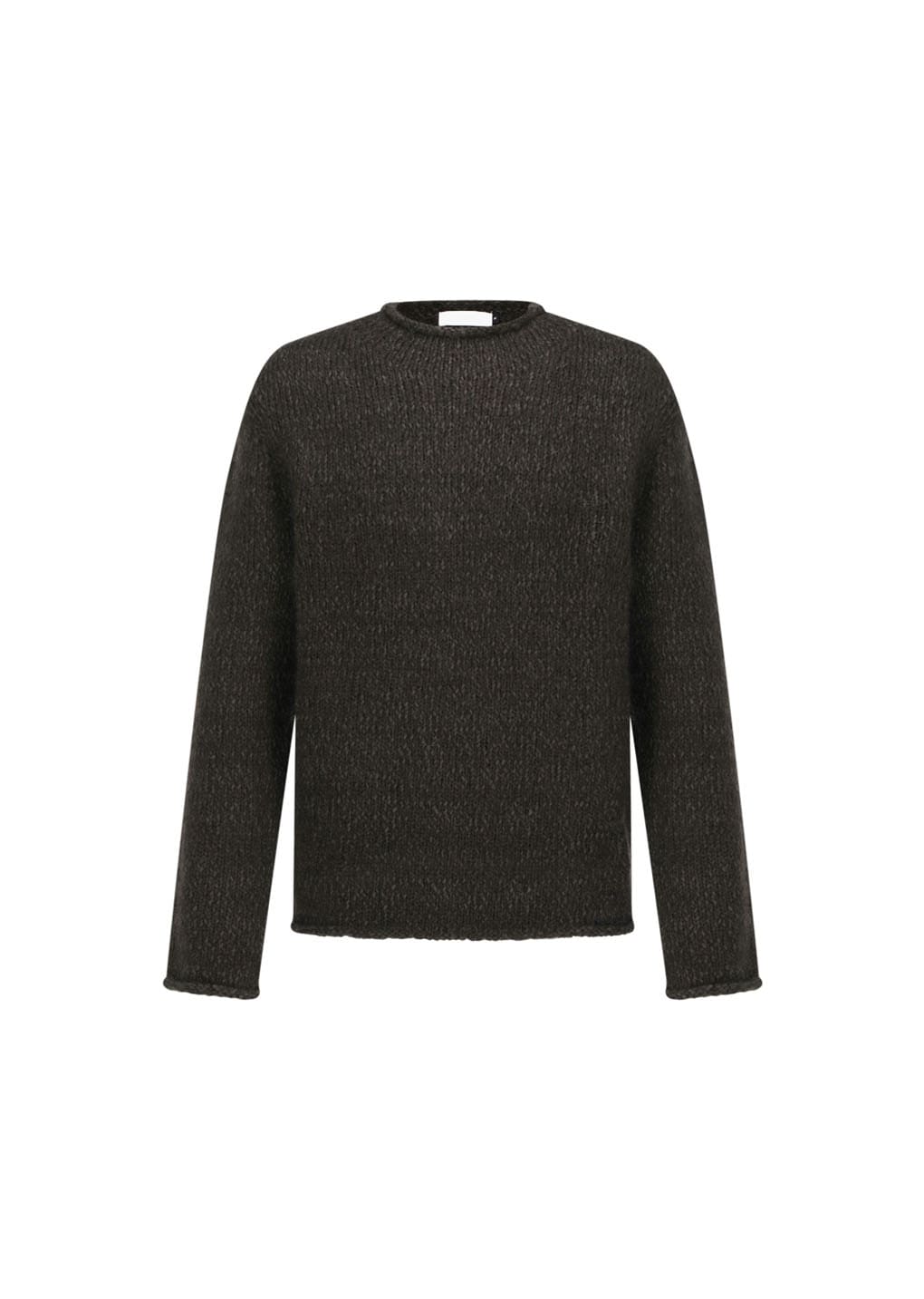 hairy slub pullover, dark brown