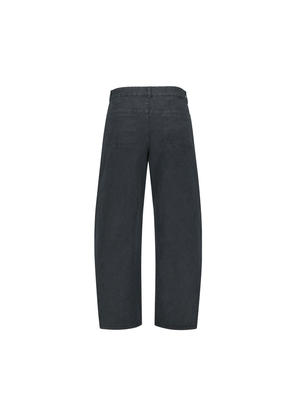 men's garments dyed curved seam denim, black hover