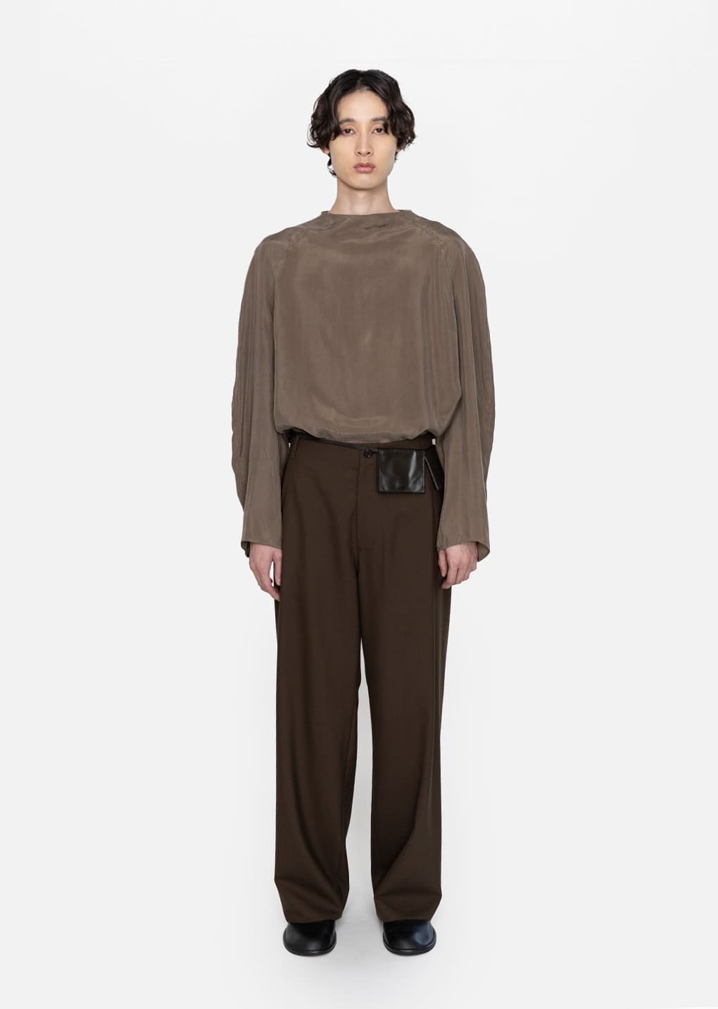 men's raglan cupro top, khaki hover