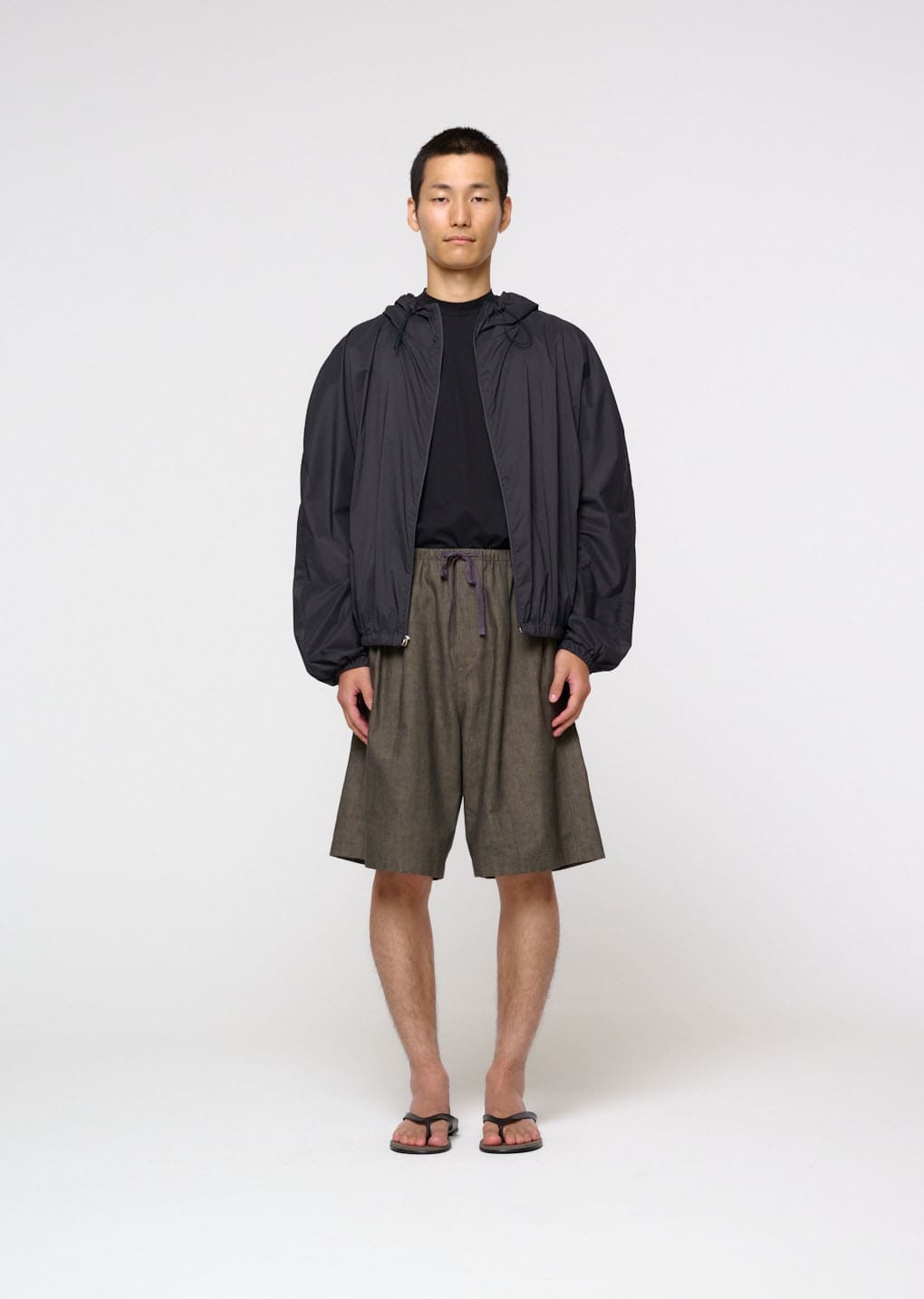 【AMOMENTO】Taffeta Padded Raglan Jumper AmomentoTaffetaPaddedJumperBla