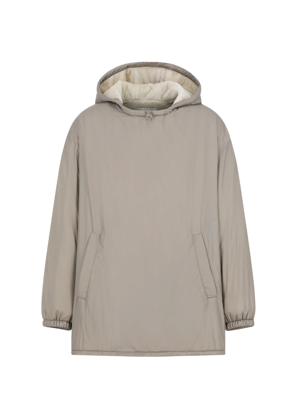 nylon reversible padded poncho, beige