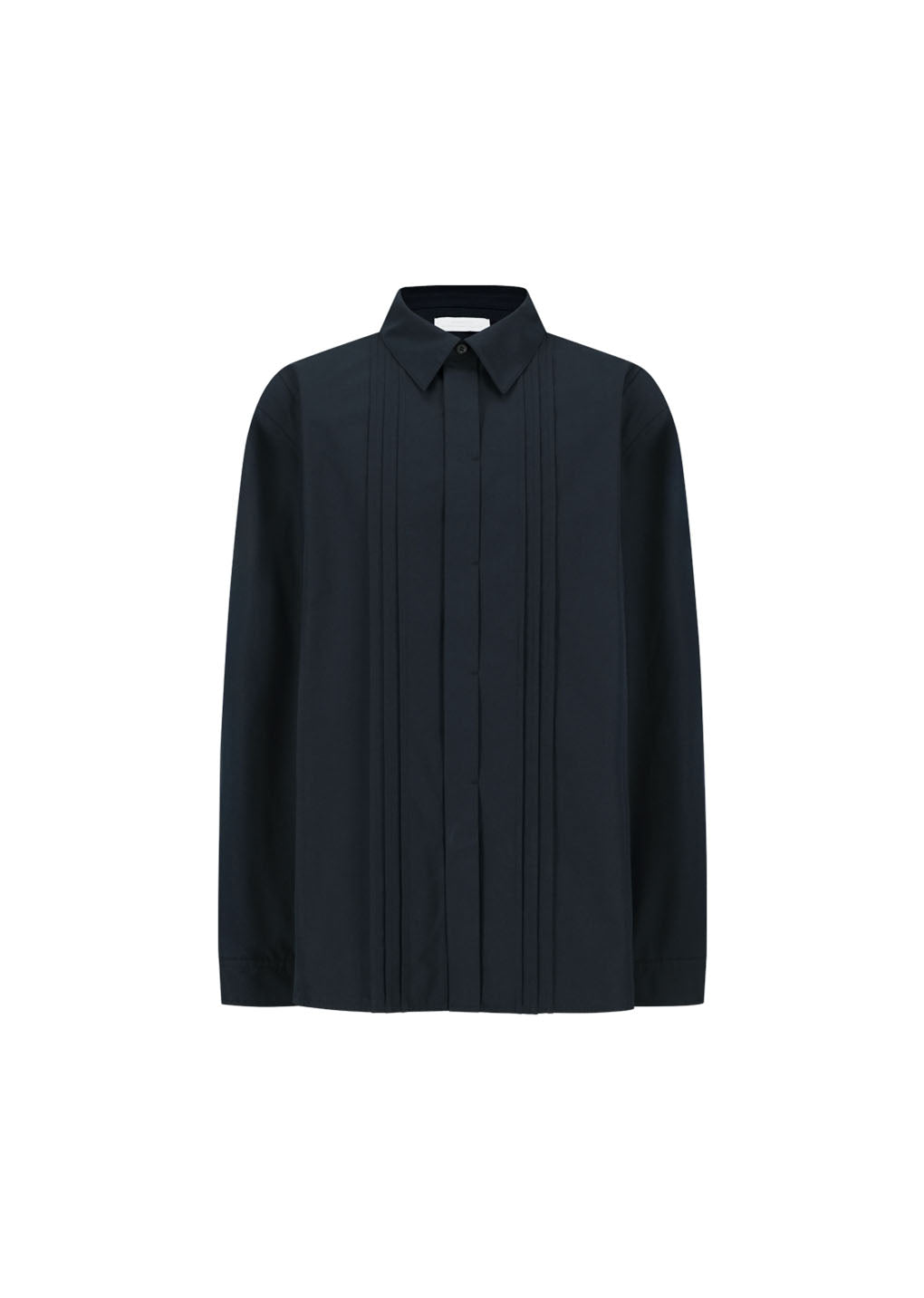 pleated shirt, navy