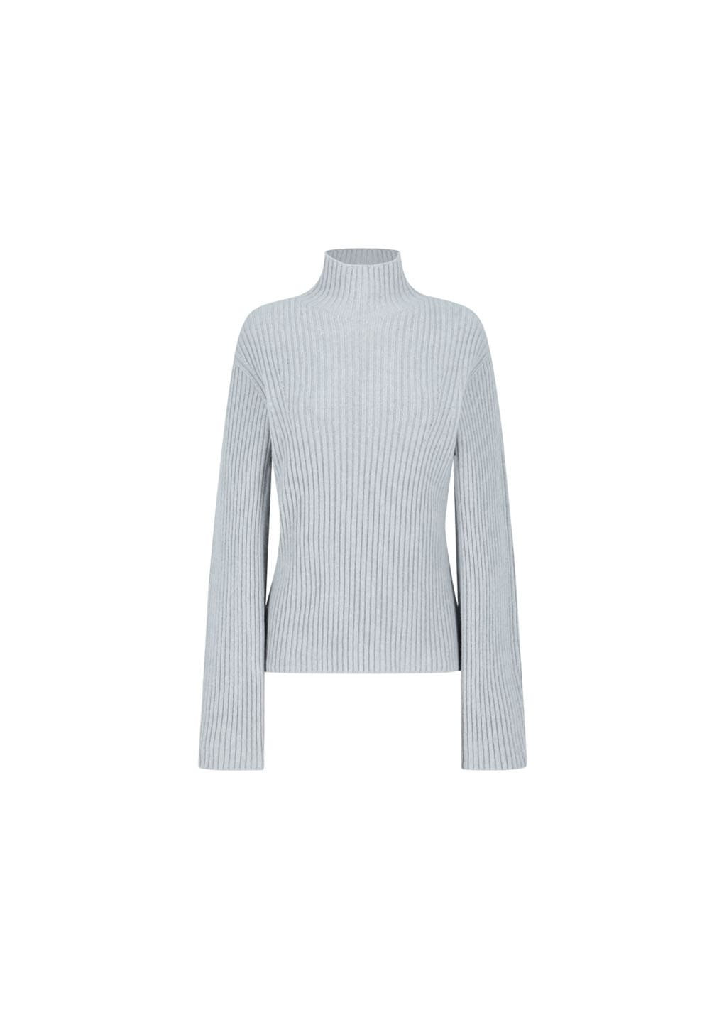 ribbed turtle pullover, light grey