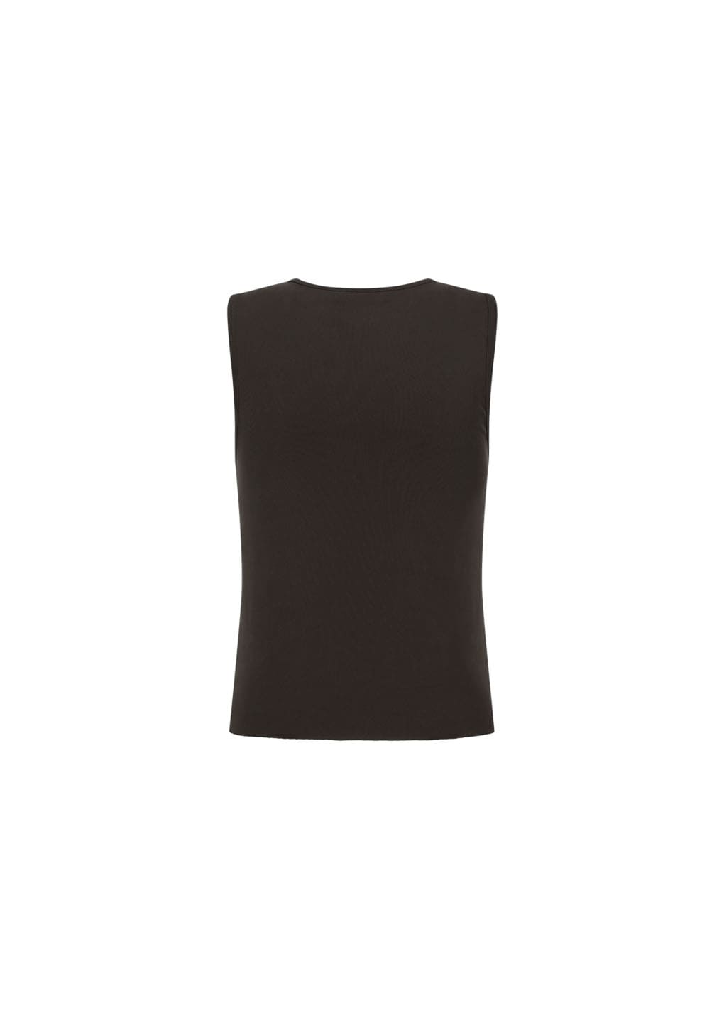 round neck sleeveless top, brown hover