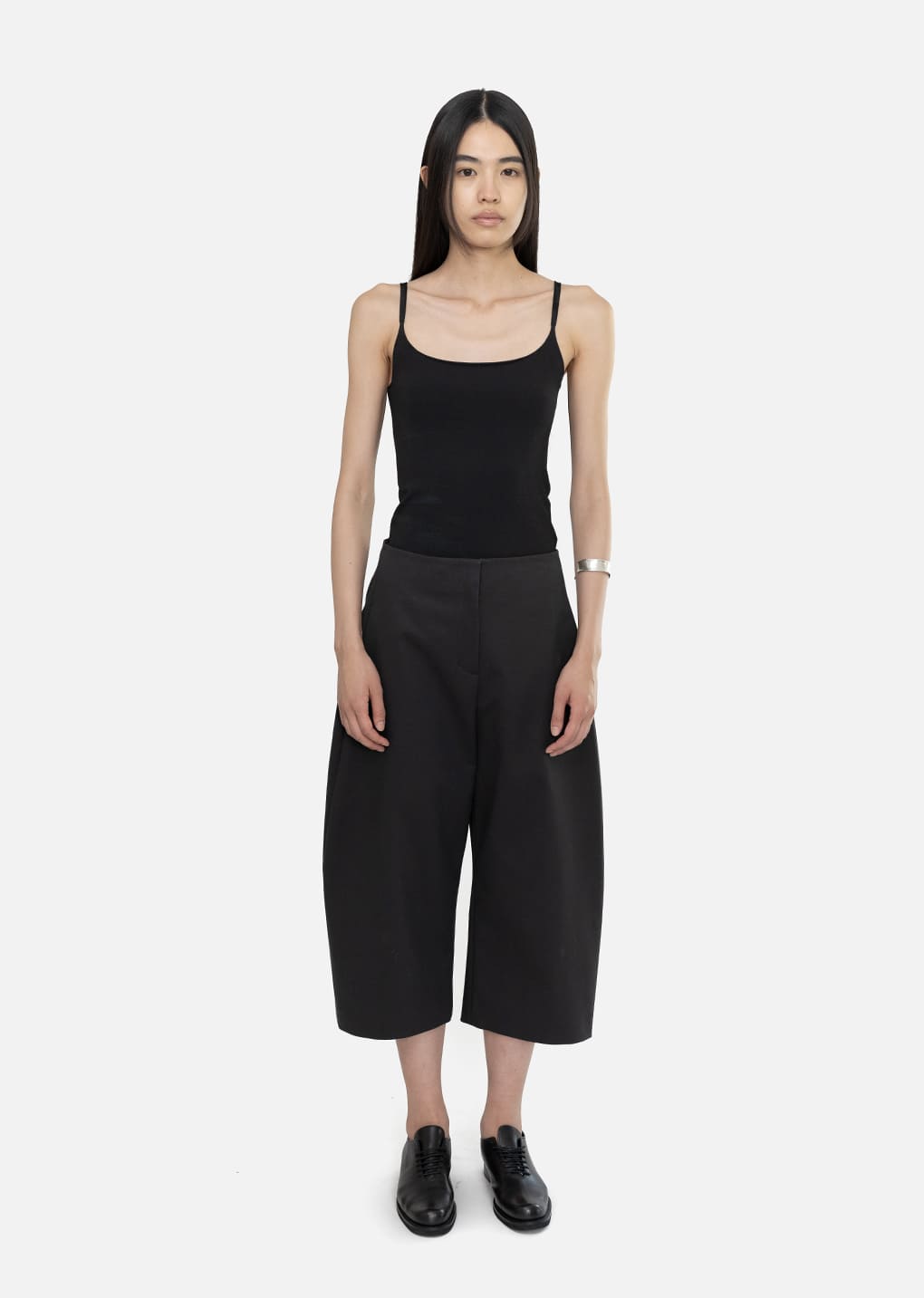 sleeveless knit top, black hover