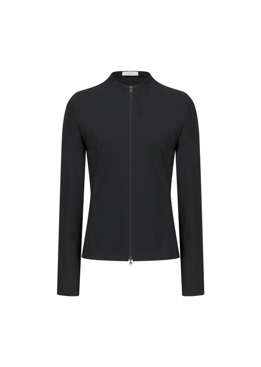 slim fit zip up jumper, black