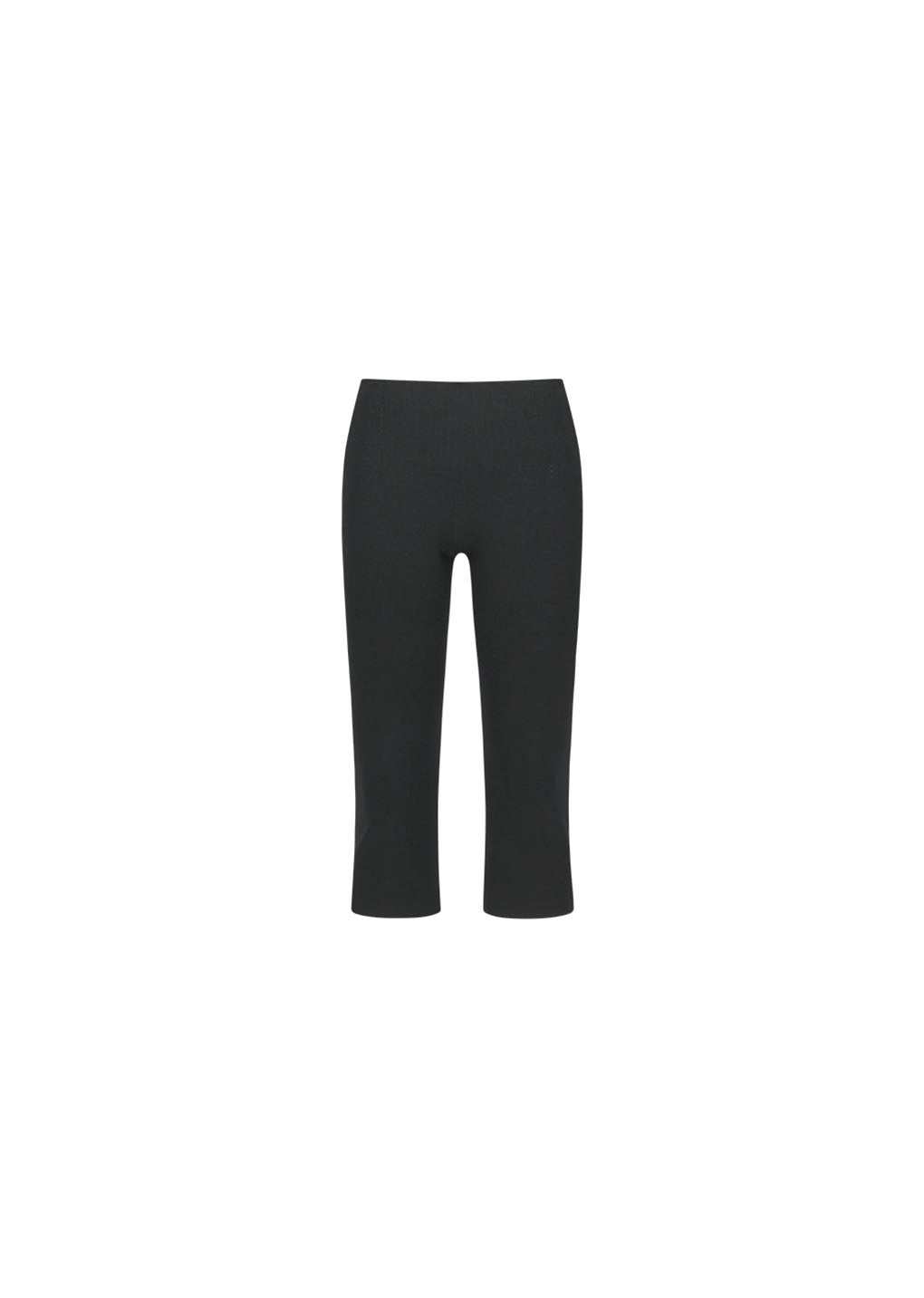 wholegarment knit capri pants, black