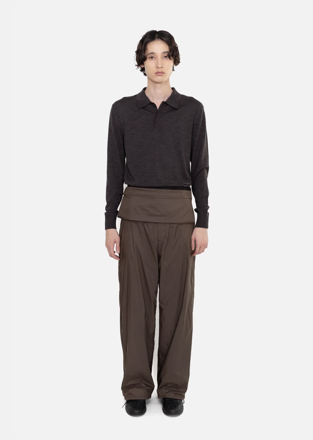 wool collar knit, charcoal hover