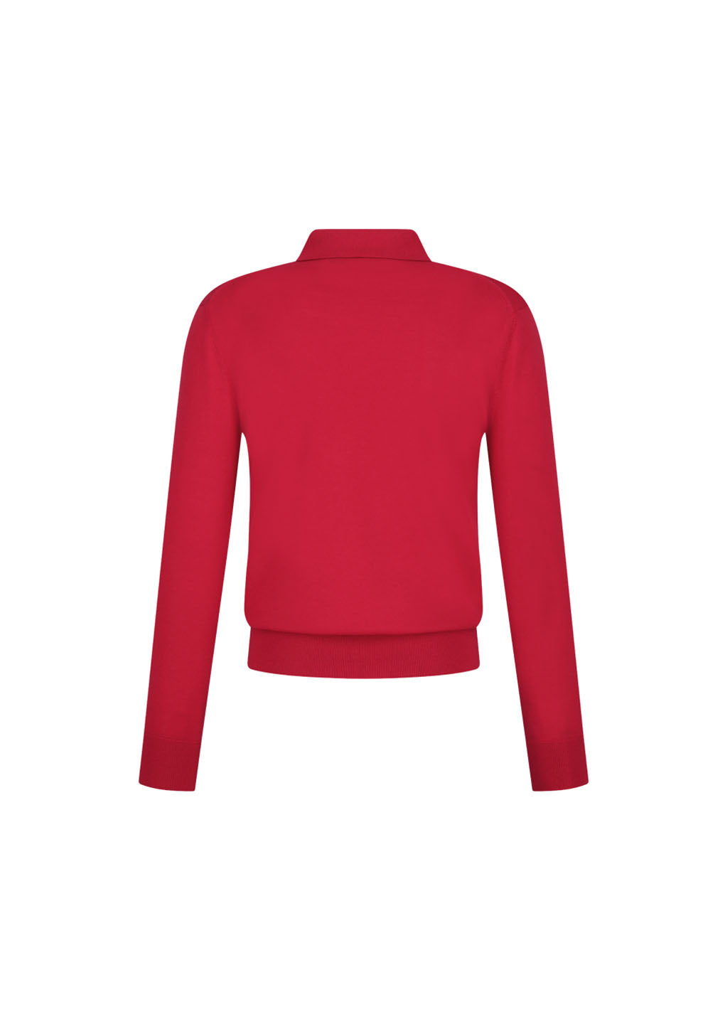 wool collar knit, red hover