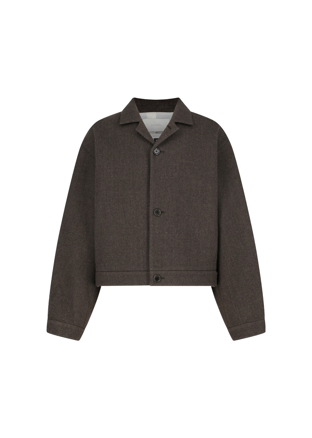 wool crop jacket, brown