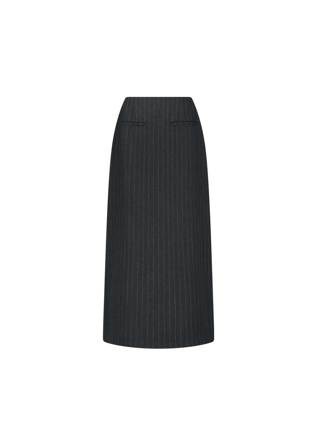 wool maxi long skirt, stripe